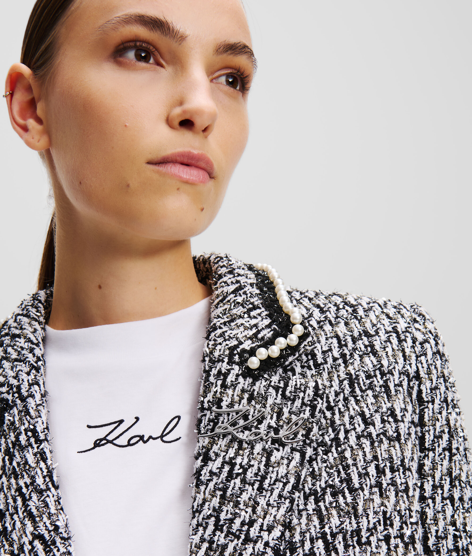 (image for) Tailored PEARL EMBELLISHED BOUCLE JACKET